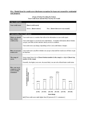 H 4 Model Form for Credit Score Disclosure Exception for Loans Not Secured by Residential Real Property Federalreserve