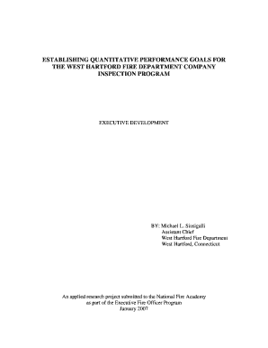 Establishing Quantitative Performance Goals for the West Hartford Fire Department Company Inspection Program R123