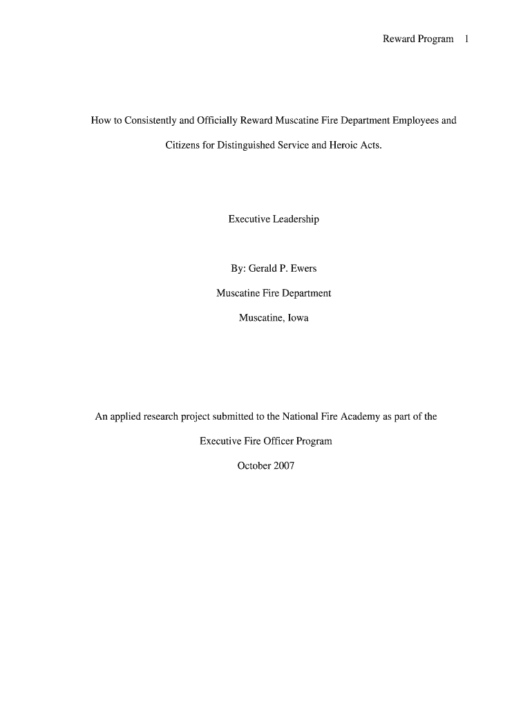How to Consistently and Officially Reward Muscatine Fire Department Employees and Citizens for Distinguished Service and Heroic   Form