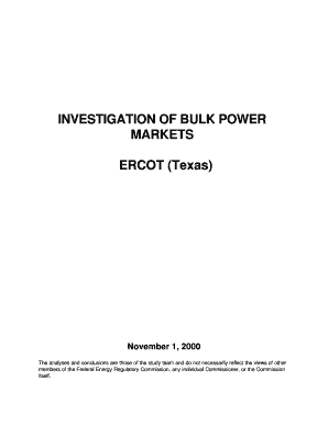 INVESTIGATION of BULK POWER  Form