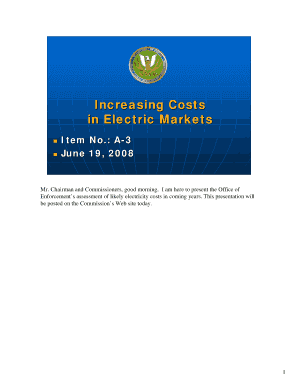 Increasing Costs  Form