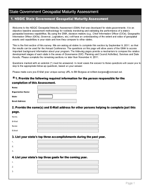 State Government Geospatial Maturity Assessment  Form