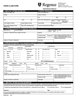 Regence Reimbursement Form