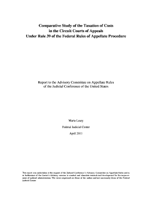 Comparative Study of the Taxation of Costs in the Circuit Courts of Appeals under Rule 39 of the Federal Rules of Appellate Proc  Form