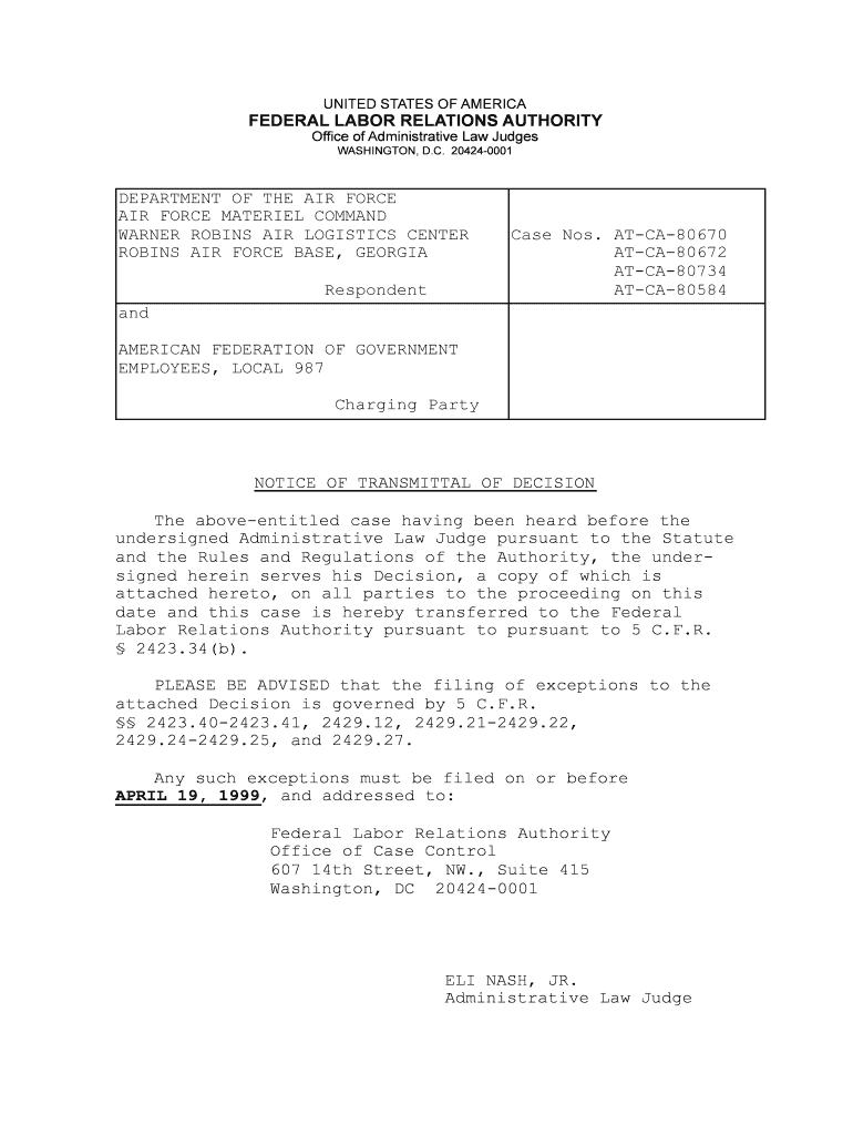 Federal Labor Relations Authority Department of the Air Force Air Force Flra  Form
