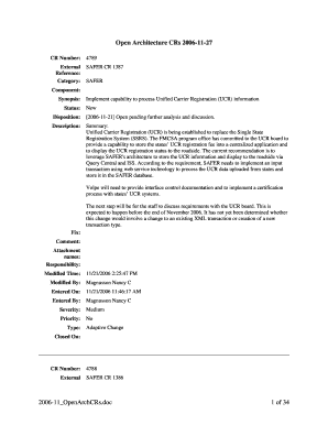 Open Architecture CRs 11 27 11OpenArchCRs DOC 1 Cvisn Fmcsa Dot  Form