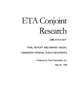 OMB #1510 0071 FINAL REPORT and MARKET MODEL Fms Treas  Form