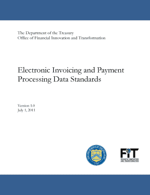 Electronic Invoicing and Payment Processing Data Standards Fms Treas  Form