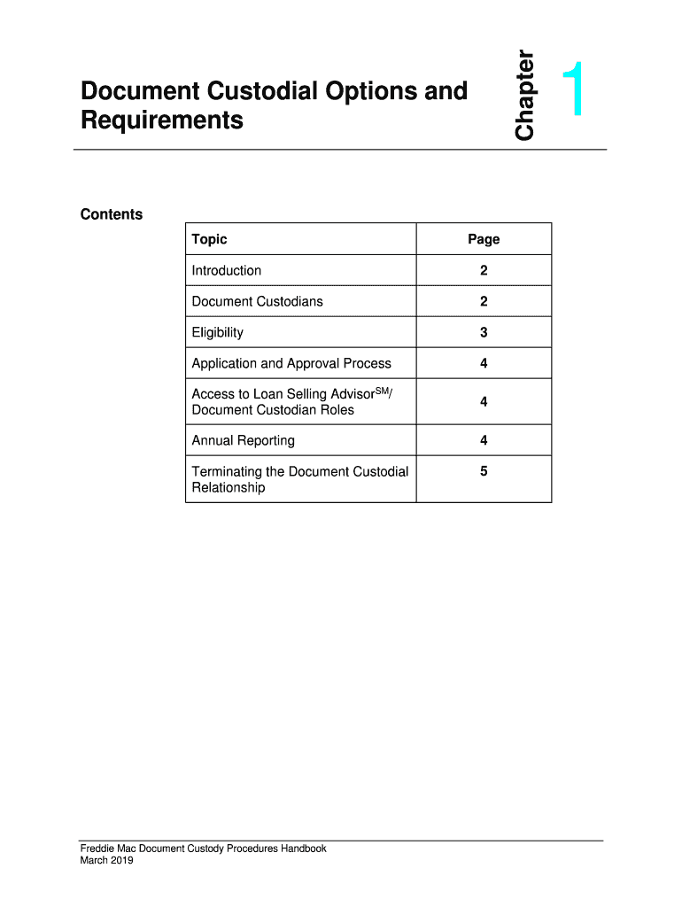 Document Custodial Options and Requirements  Form