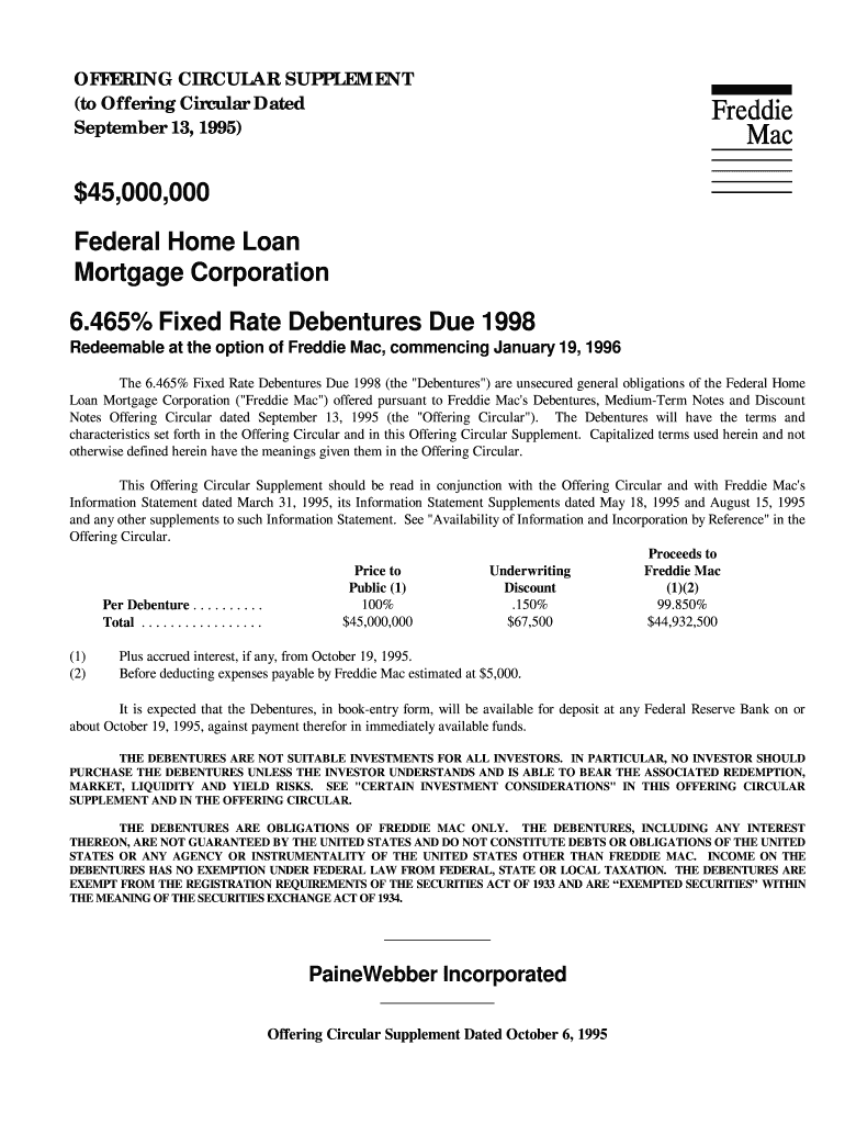 Redeemable at the Option of Freddie Mac, Commencing January 19,  Form