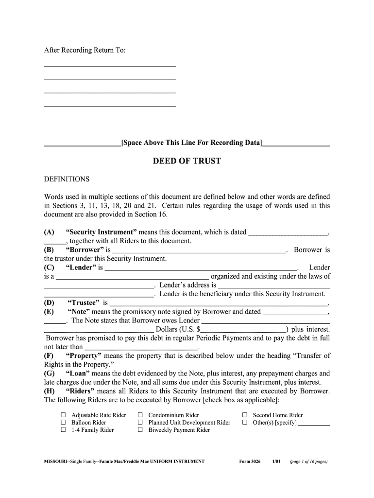  Deed of Trust 2001-2024