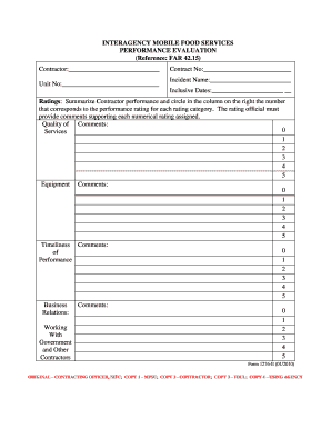 Interagency Mobile Food Services Performance Evaluation