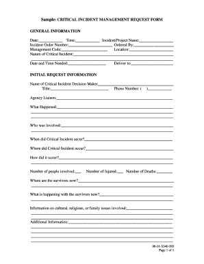 Critical Incident Debrief Template  Form