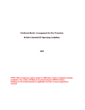 Northwest Border Arrangement for Fire Protection  Form