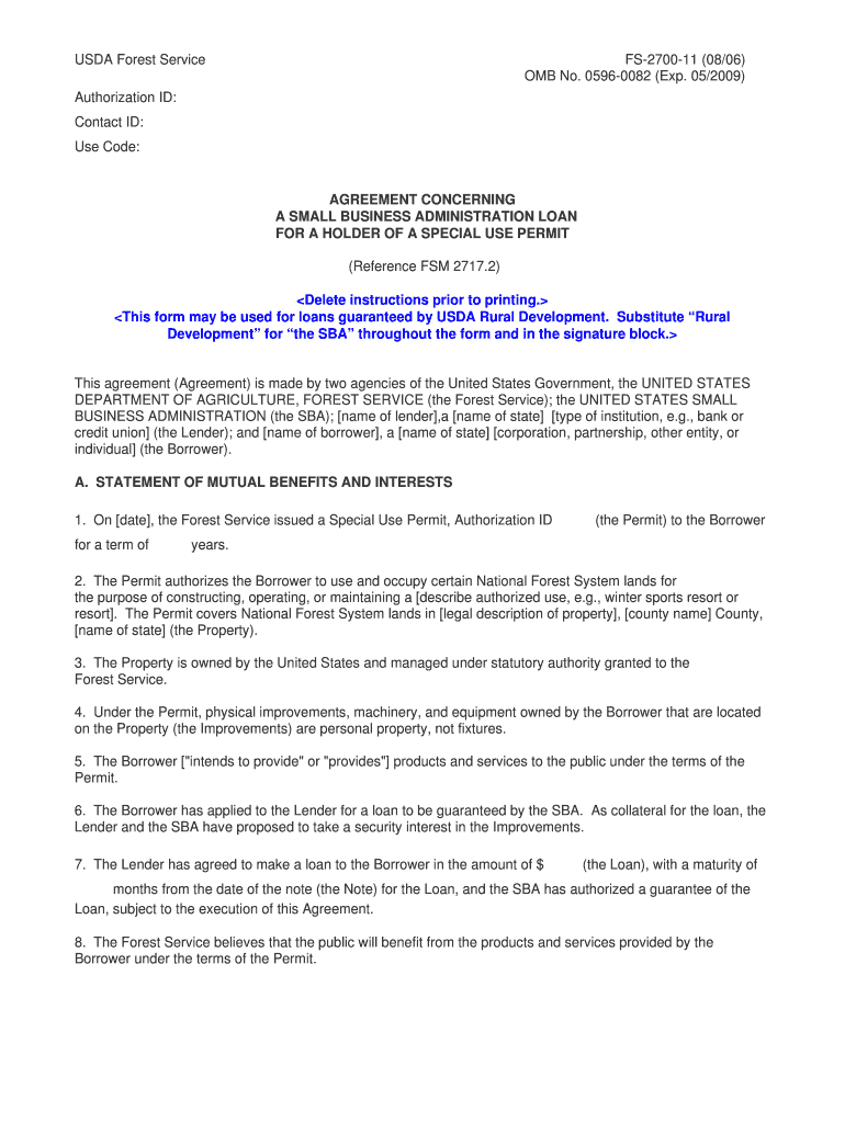 Contracting with Partners US Forest Service USDA  Form