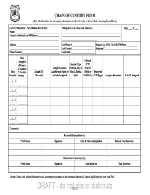 Chain of Custody Letter  Form