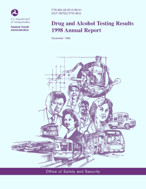 Drug and Alcohol Testing Results Annual Report Fta Dot  Form
