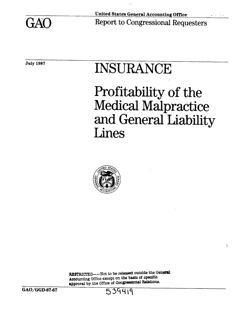GGD 87 67 Insurance Tax Policy and Administration  Form