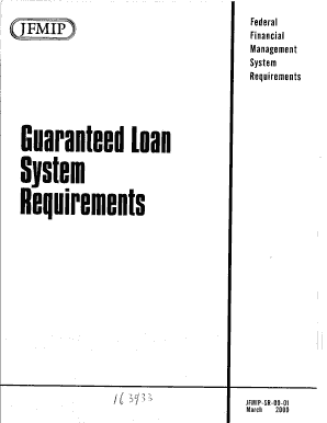 JFMIP SR 00 01 Guaranteed Loan System Requirements Gao  Form