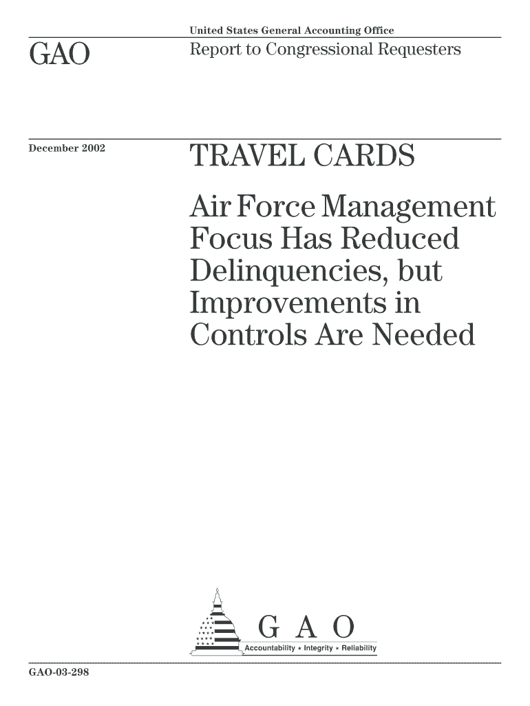 GAO 03 298 Travel Cards Air Force Management Focus Has Gao  Form