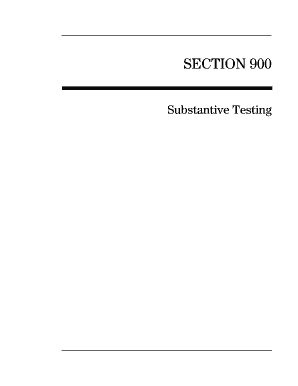 SECTION 900 Substantive Testing This Page Intentionally Left Blank  Form