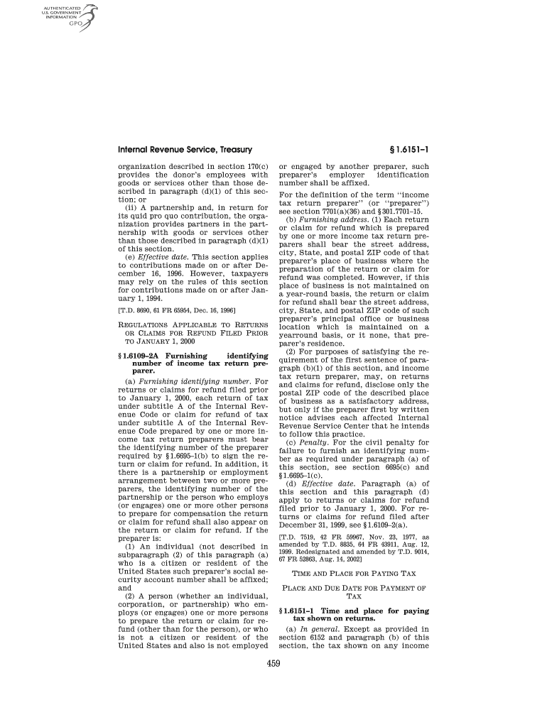 Furnishing Identifying Number of Gpo  Form