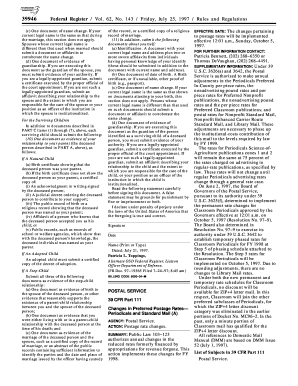 62 FR 39946 Changes in Preferred Postage RatesPeriodicals Gpo  Form