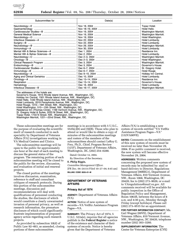 Privacy Act of 1974 PDF U S Government Printing Office Gpo  Form