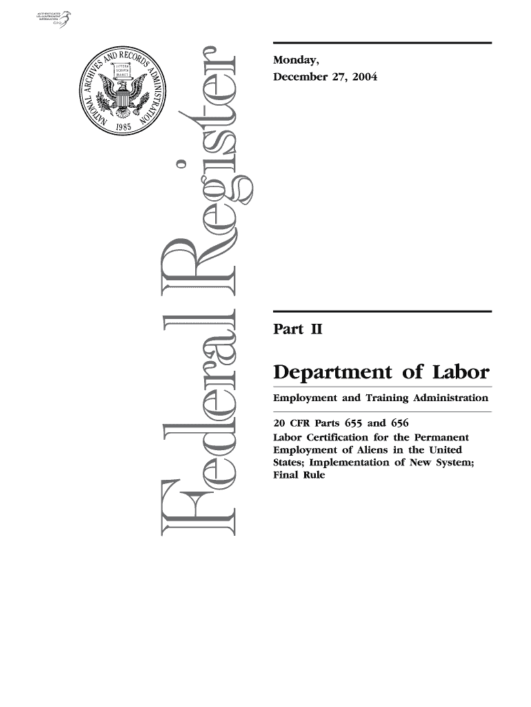 Labor Certification for the Permanent  Form
