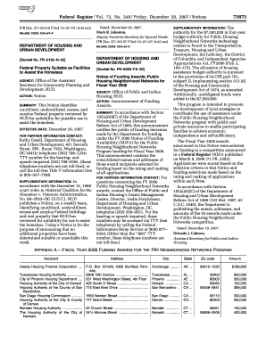 72 FR 73873 Notice of Funding Awards; Public U S Government Gpo  Form