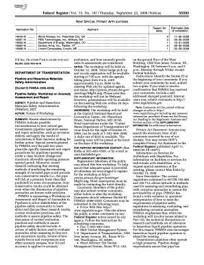 73 FR 55593 Pipeline Safety Workshop on Anomaly Gpo  Form