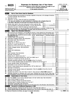 Form 8829 Expenses for Business Use of Your Home Irs