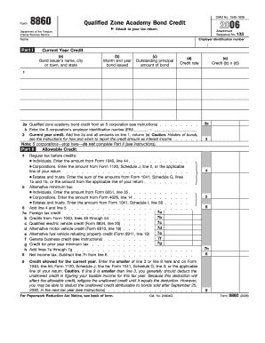 Form 8860 Qualified Zone Academy Bond Credit Irs