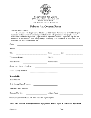 Privacy Act Consent Form