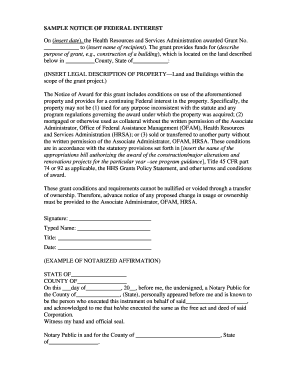  Notice of Interest Form 2009