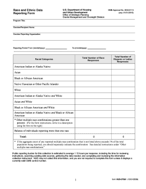 Race and Ethnic Data Reporting Form