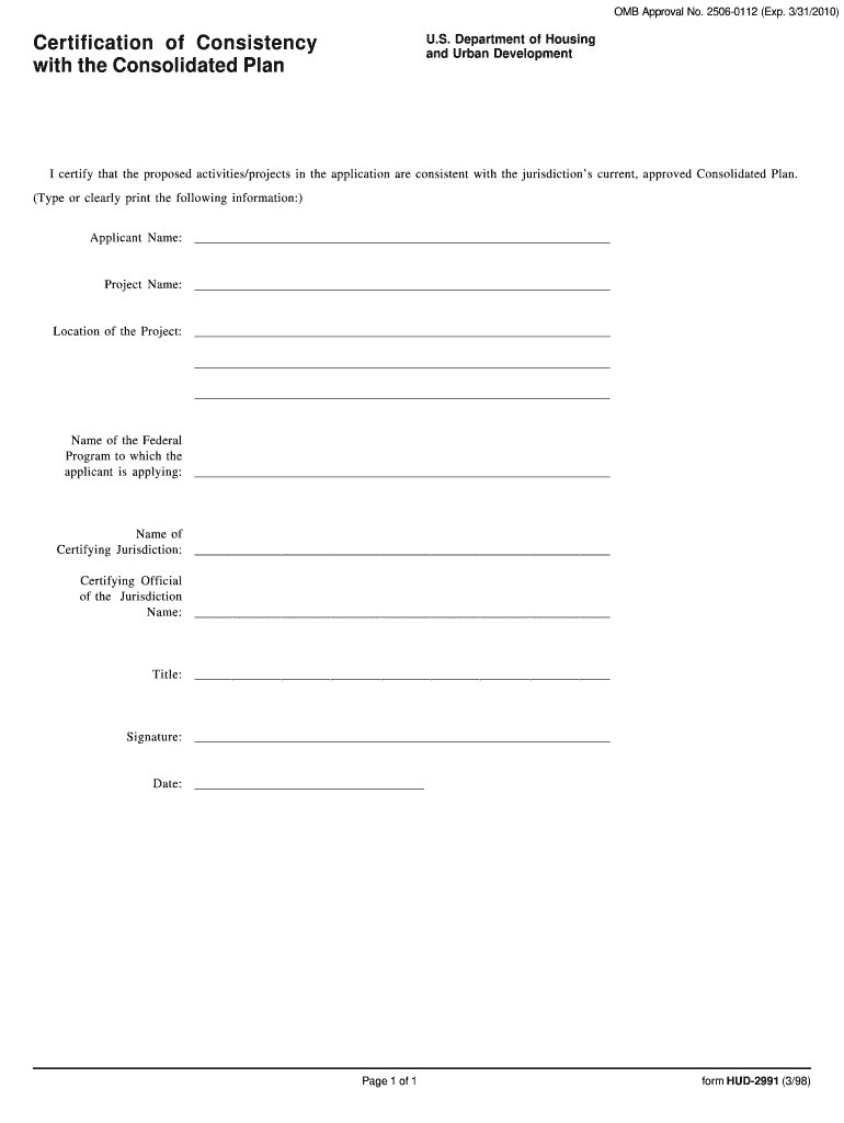 Hud Form 2991