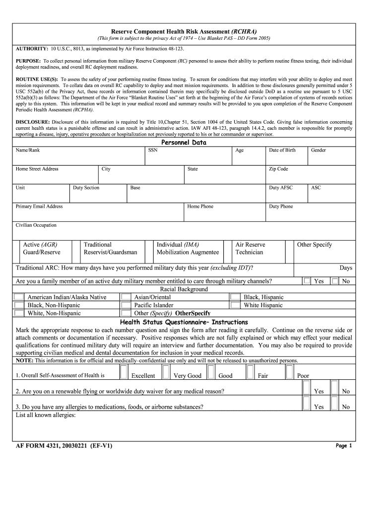  Af Form 2003-2024