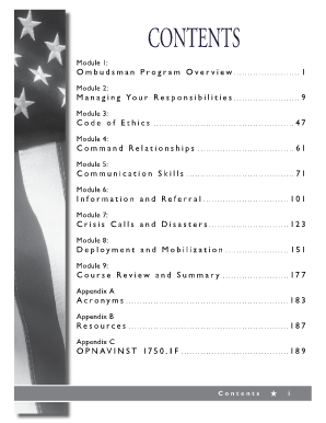 Navy Ombudsman Program Manual  Form