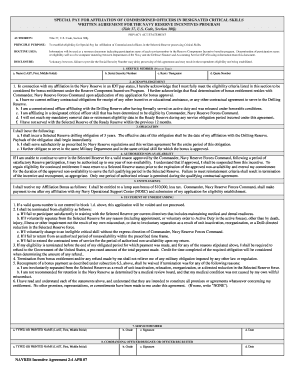 Navres Officer Incentive Agreement  Form