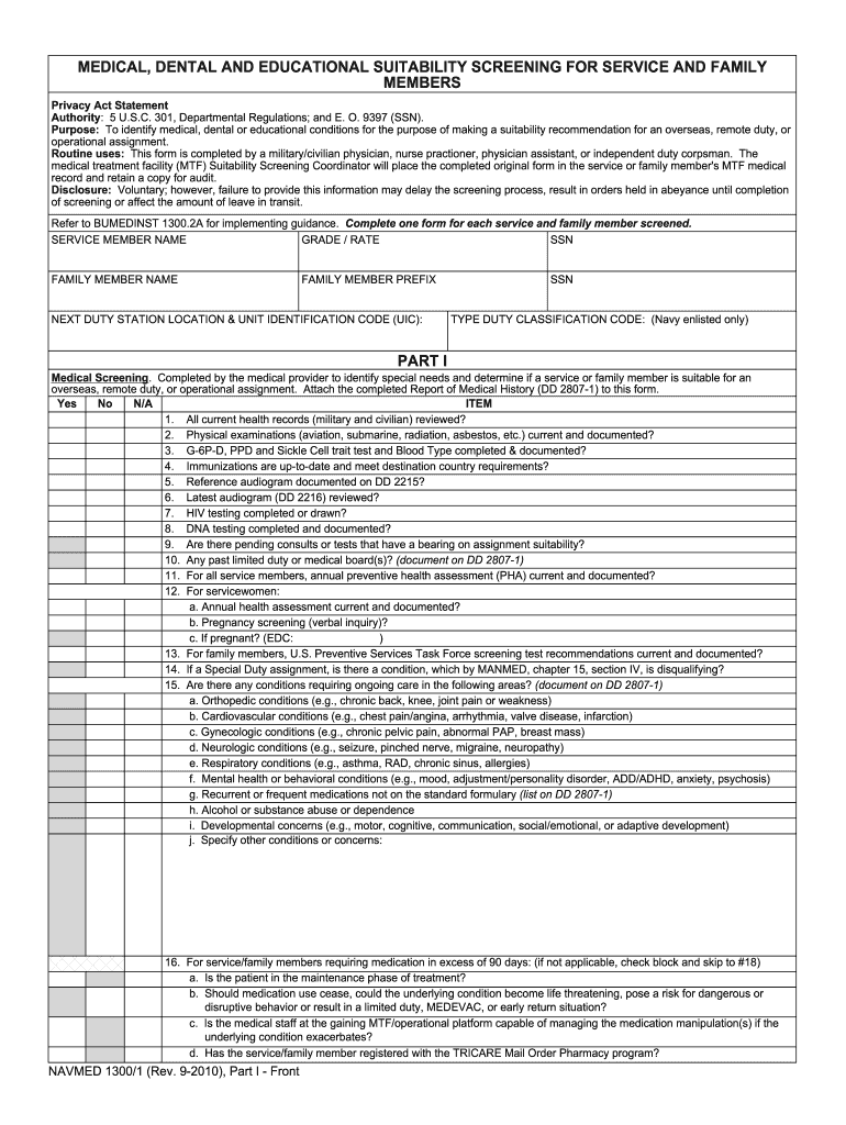 Navmed 1300 1 PDF Fillable  Form