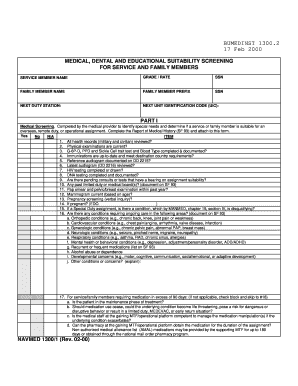 Navmed 13001 Fillable Form