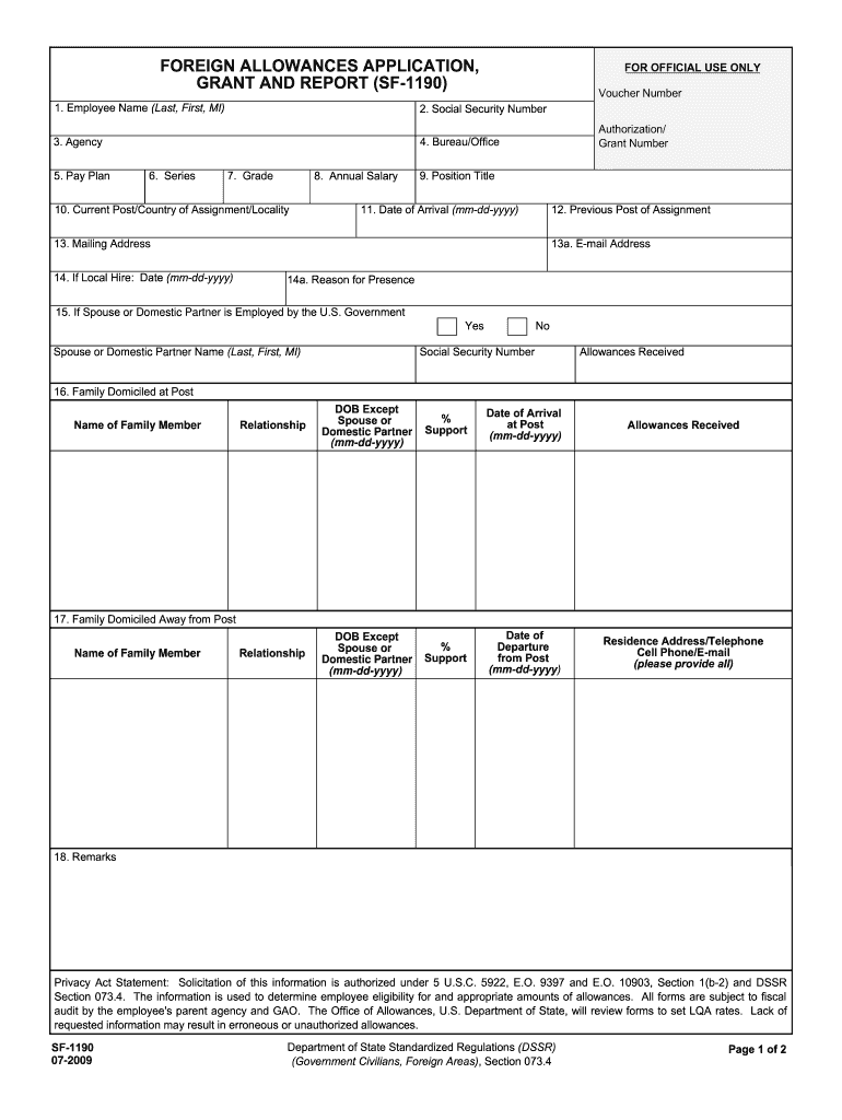 Sf1190  Form