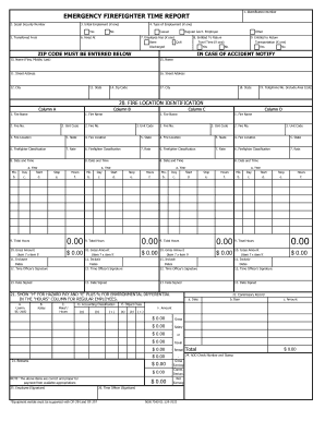 Firefighter Time Report 288 Form