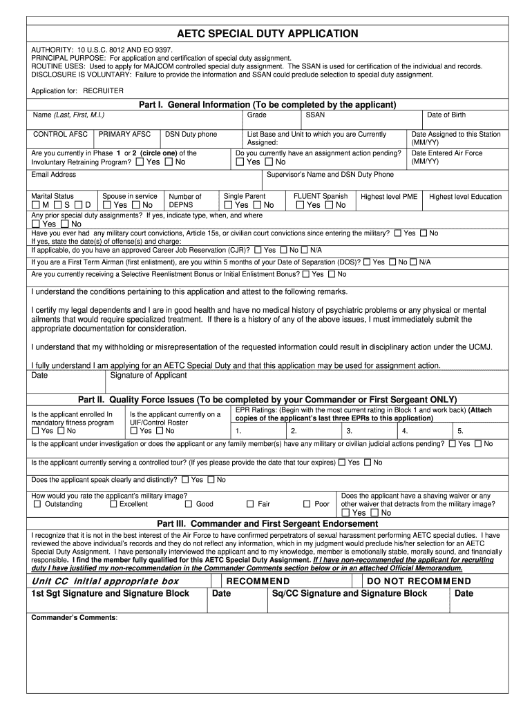 army special duty assignments