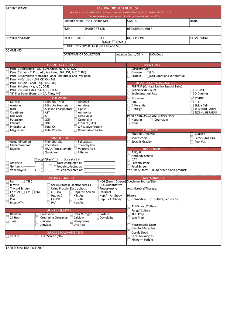 Lab Request Form