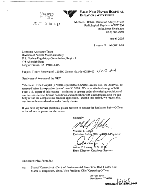 Yale New Haven Hospital Radiation Safety Committee Renewal Application Form