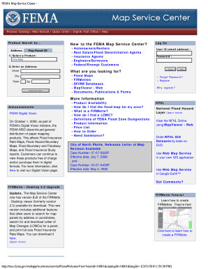 FEMA Map Service Center Pbadupws Nrc  Form