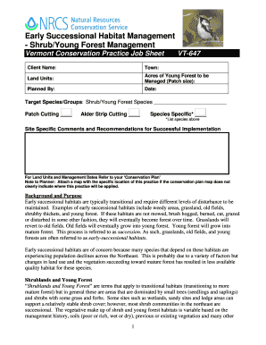 ShrubYoung Forest Management Field Office Technical Guide  Form