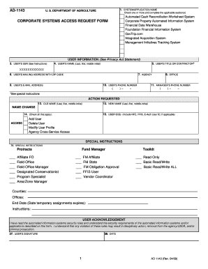 Ad 1143 Fillable  Form